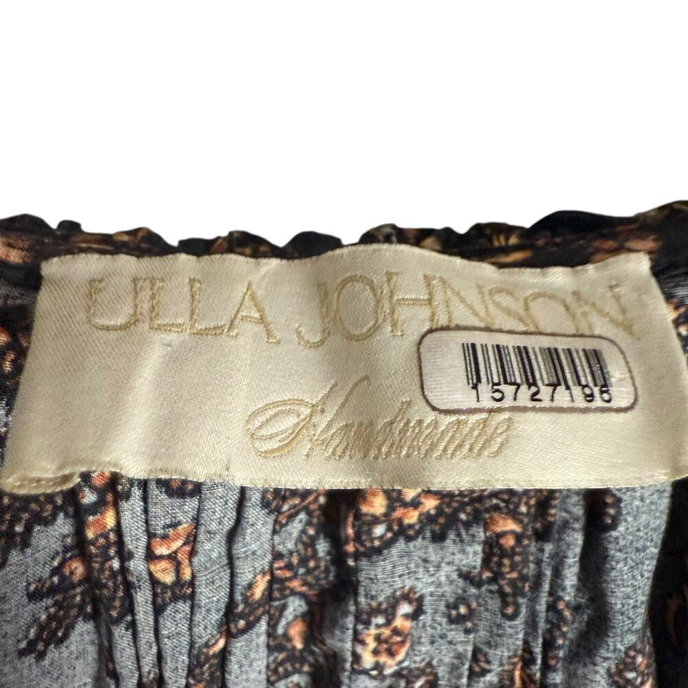 Ulla Johnson Jacqueline Black Floral Pleated V-Neck Cocktail Evening Midi Dress - Picture 11 of 16